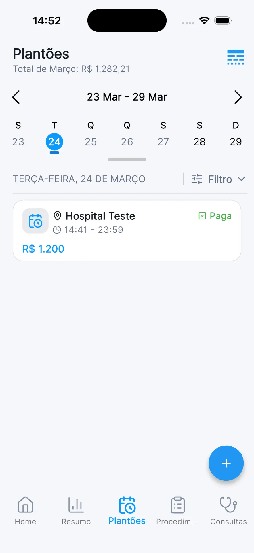Lista de plantões da semana